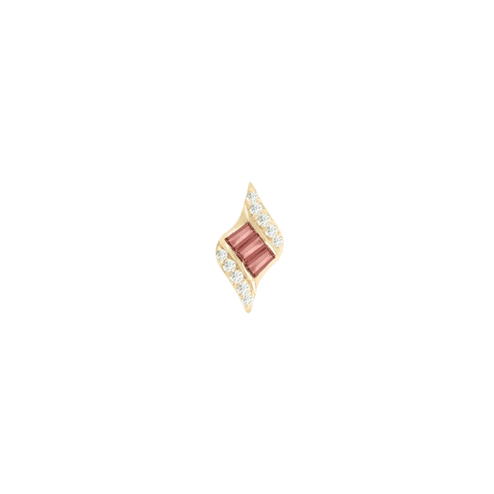 Intrigue – Garnet – 14K Gold Threadless End - piercing - zone.com