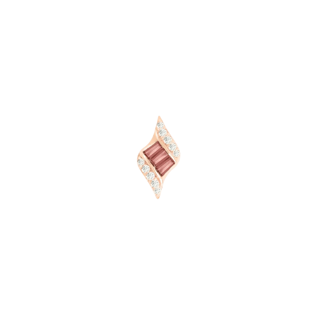 Intrigue – Garnet – 14K Gold Threadless End - piercing - zone.com