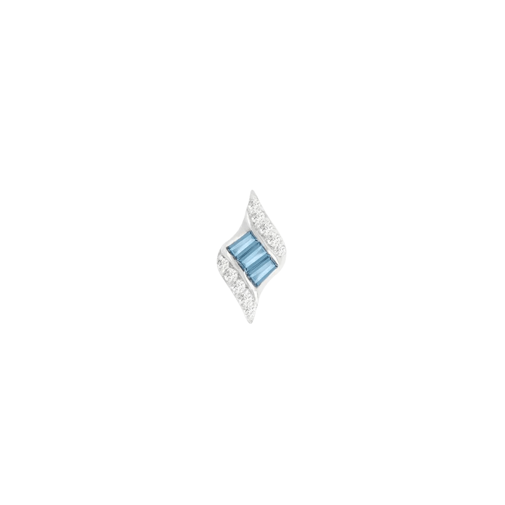Intrigue – London Blue Topaz – 14K Gold Threadless End - piercing - zone.com