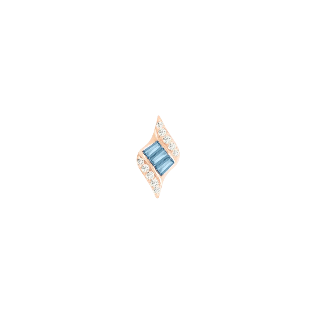 Intrigue – London Blue Topaz – 14K Gold Threadless End - piercing - zone.com