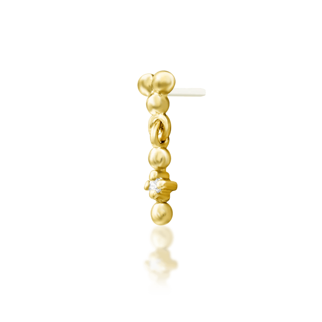 Jett – CZ Accent Bar – 14K Gold Threadless End - piercing - zone.com