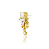 Joanie – CZ Cluster Drop – 14K Gold Threadless End - piercing - zone.com