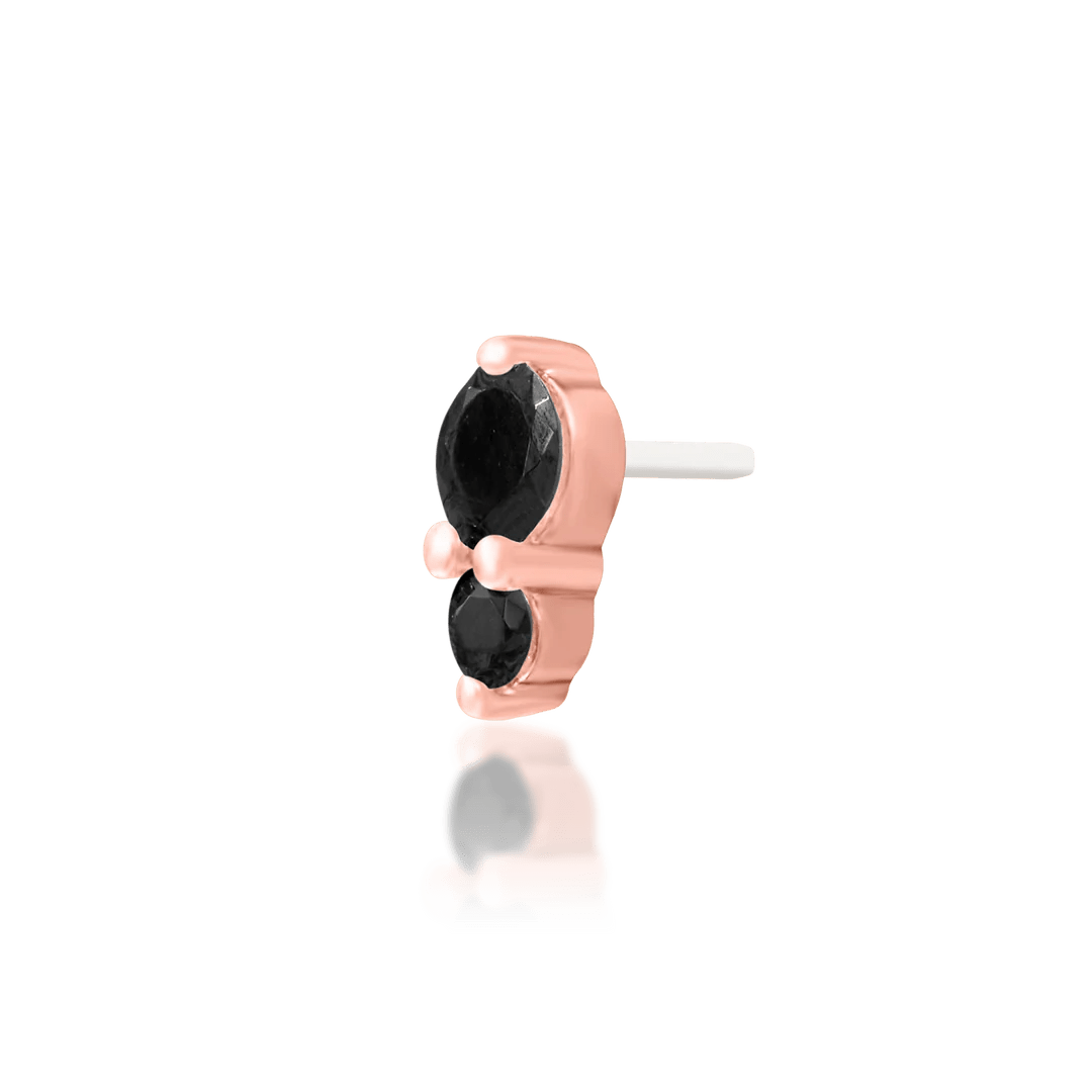Styled piercing with Aman – worn in lobe or flat for sleek impact