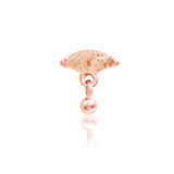 Side view of Amanda end in rose gold – soft oval profile and sparkle