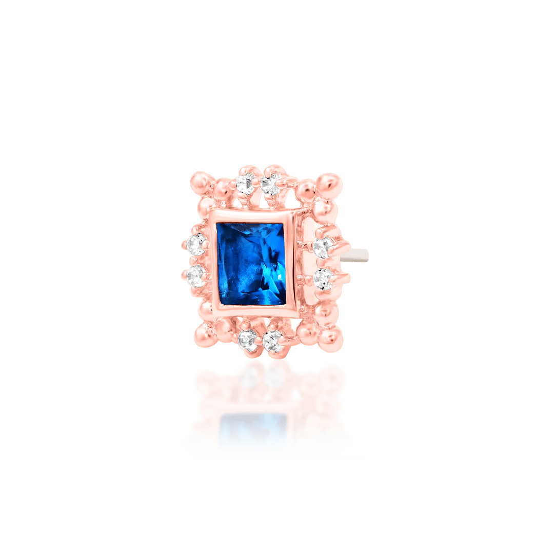 Side View of Amaris Showing 3D Gold Structure and Gemstone Set