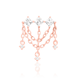 Flat lay of Amirah chain threadless end in rose gold