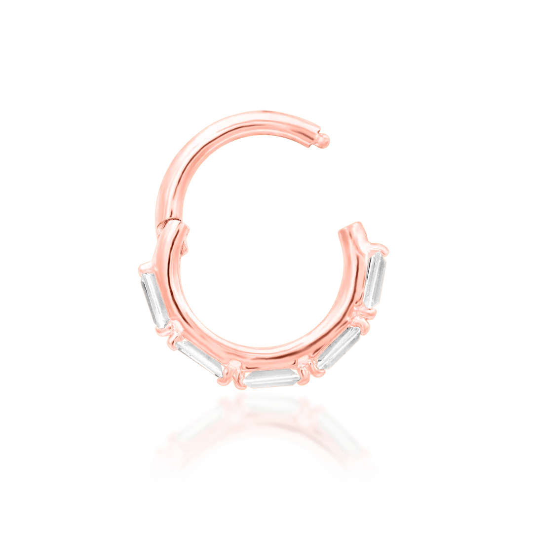 Annie ring by Junipurr – side view of baguette sparkle