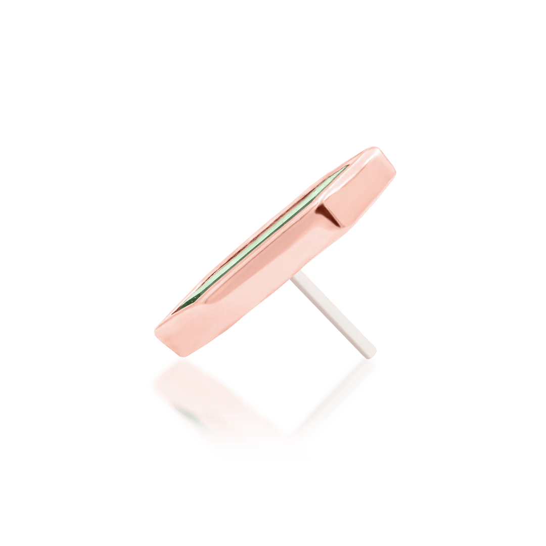 Aurelia Threadless End Styled in Flat Piercing with Stacked Jewelry