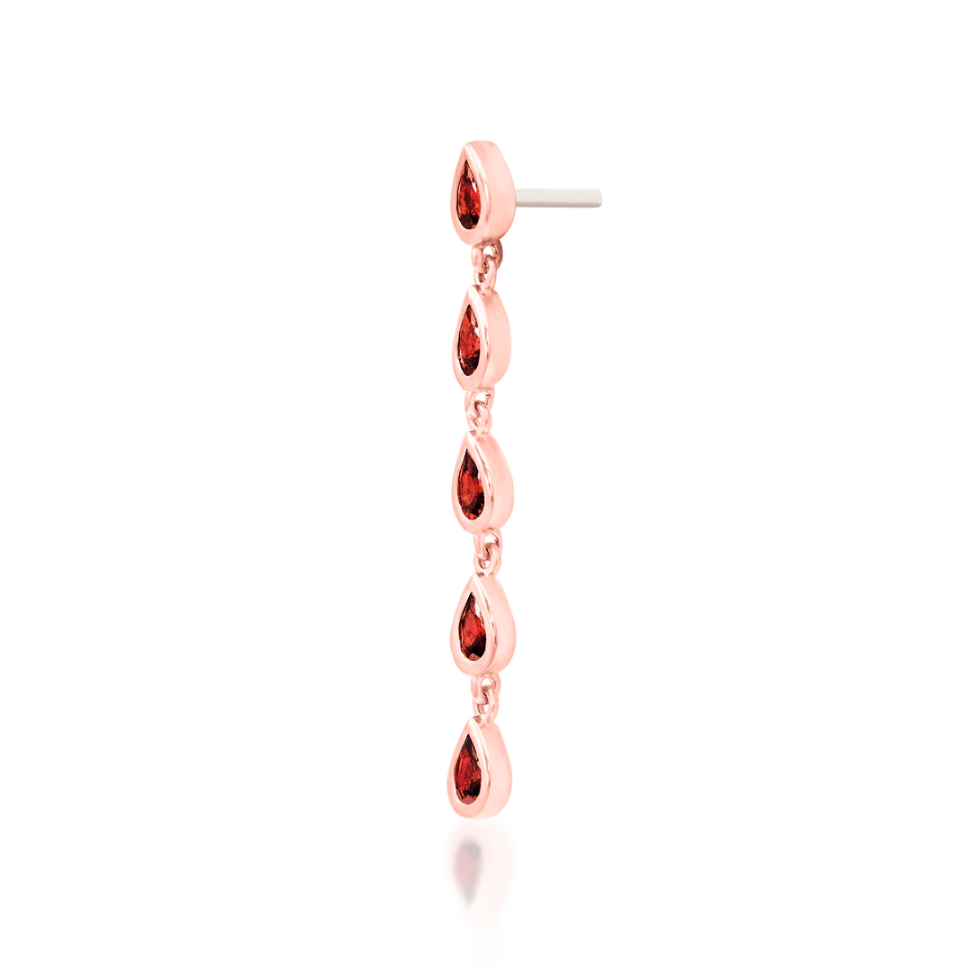Side View of Ayuna Chains Showing Drop Length and Flow