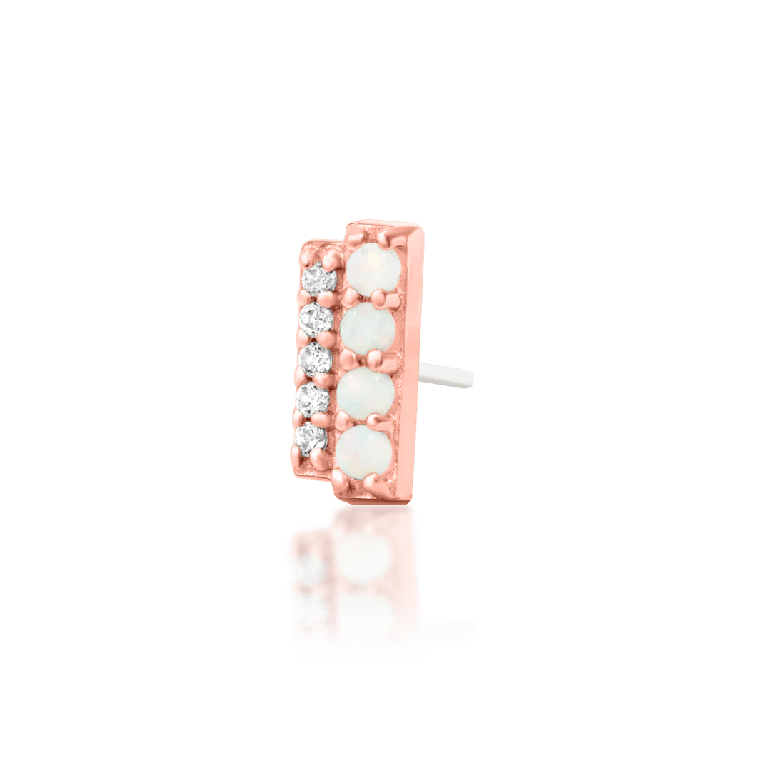 Bartlett in Rose Gold Displayed with Matching Opal Jewelry