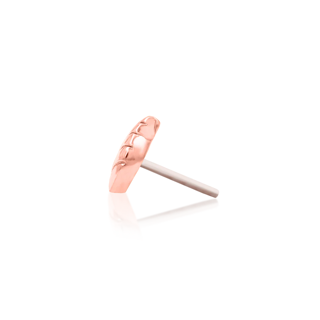 Bay Leaf – Sculpted Single Leaf – 14K Gold Threadless End