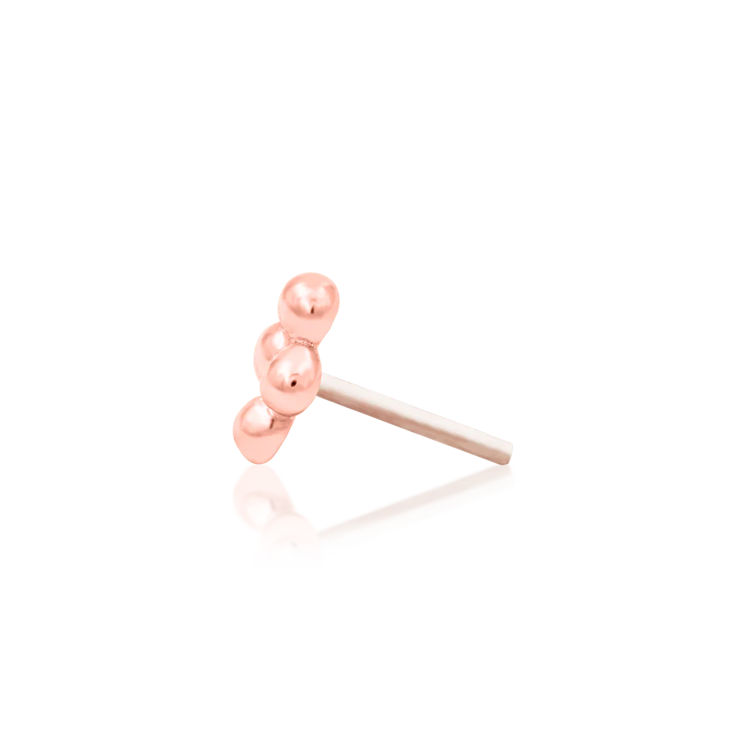 Beaded Diamond – Textured Gold Cluster – 14K Gold Threadless End