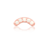 Side angle of Curven in rose gold – delicate arc and glowing opals