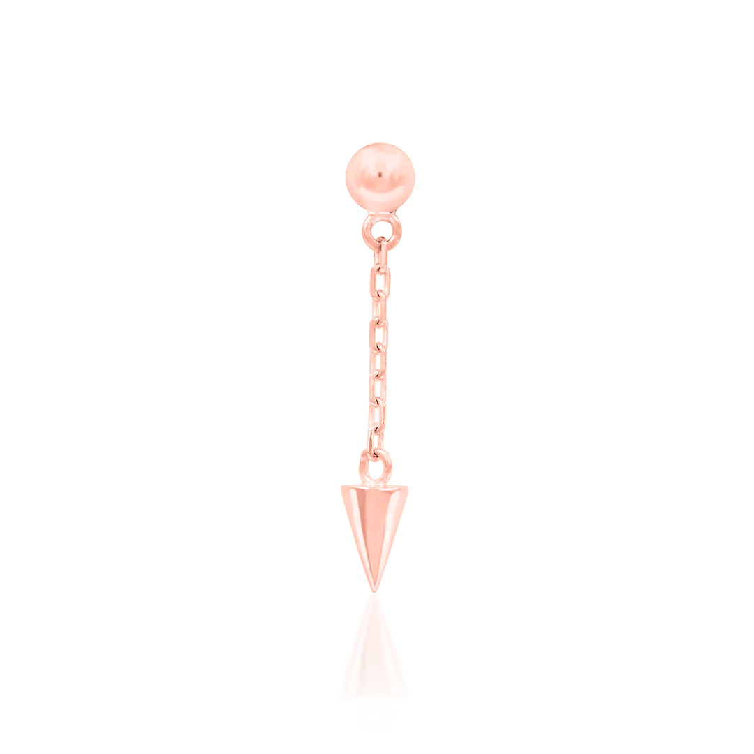 Darcy Chains Threadless End with Gold Spike Drop – Front View