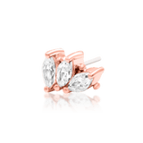 Close-up of Fallon – Marquise CZ Floral End on White Background