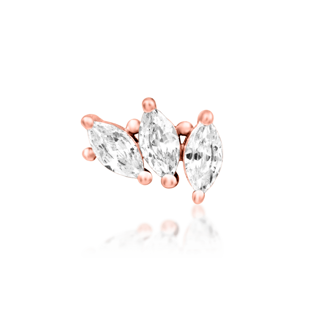 Top-down image of Fallon in rose gold – soft bloom-inspired layout