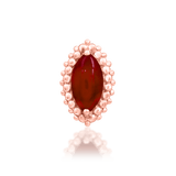 Side profile of Fernley in rose gold – elongated gemstone with rounded frame