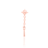 Model Wearing Flail End in Flat Piercing – Vertical Accent