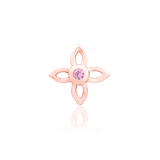 Side profile of Fleur in rose gold – soft floral shape with openwork detail