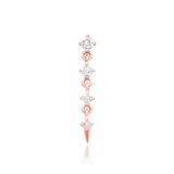 Side profile of Geraldine in rose gold – vertical spike and cascading sparkle