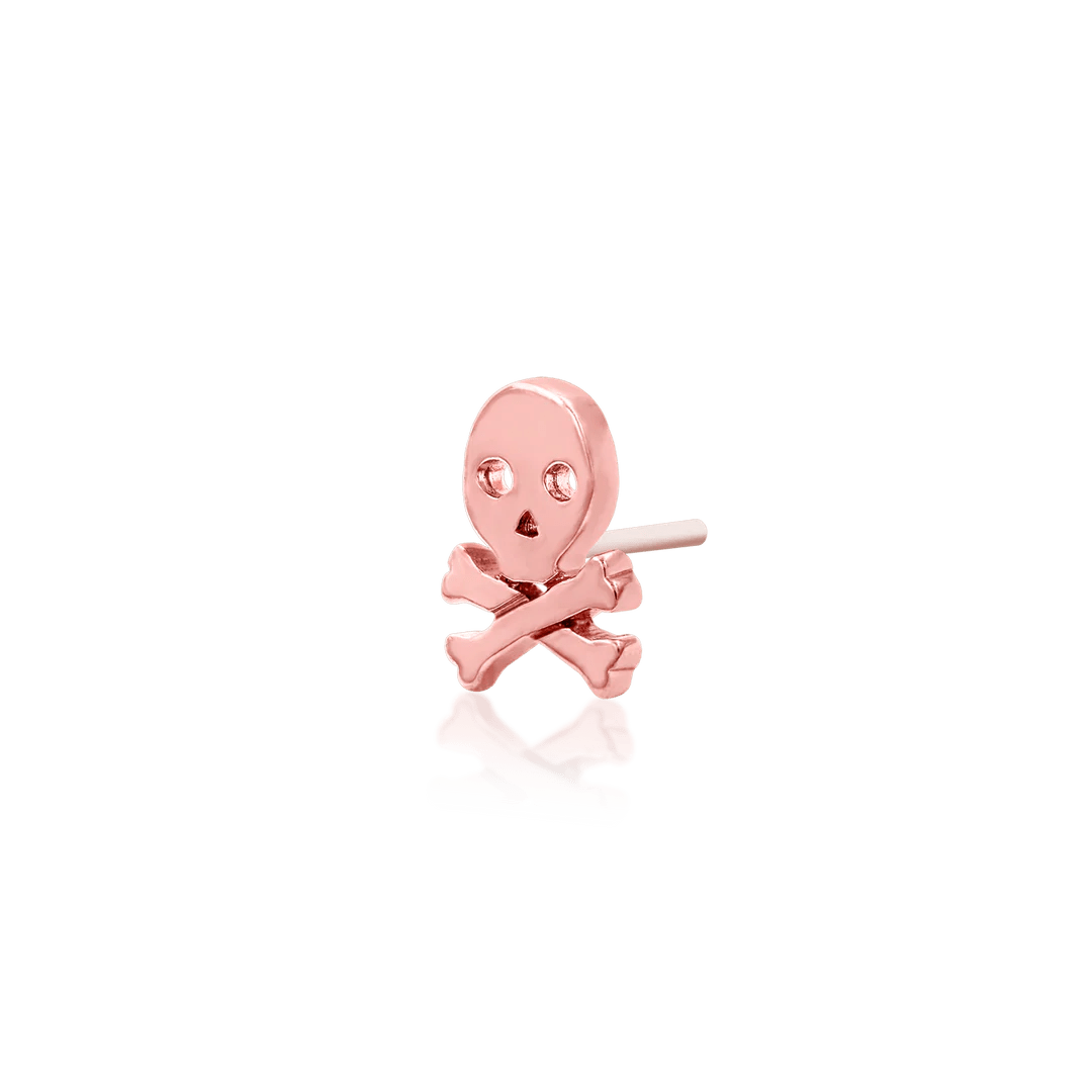 14K GOLD SKULL CROSSBONE - THREADLESS END piercing-zone.com