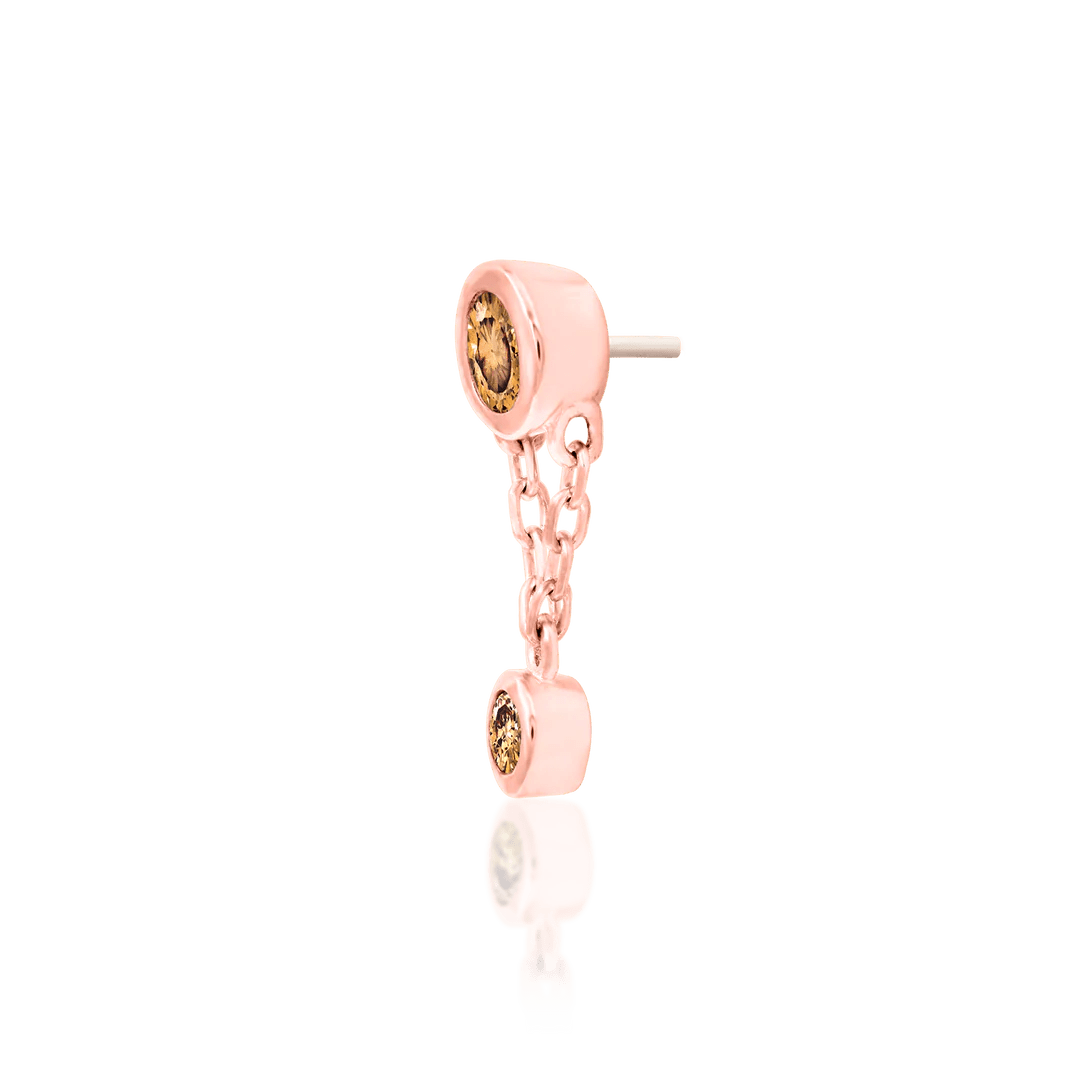 Side View of Harriet Showing Chain Drop and Stone Placement