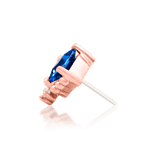 Close-Up of Hesper Showing Beaded Frame and Sapphire Center