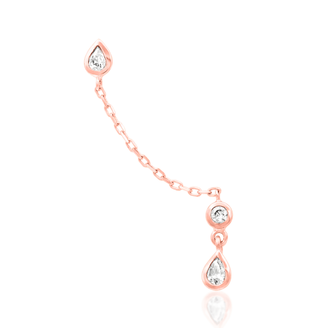 Islay Chains in Rose Gold – Studio Lighting with Full Drop Display