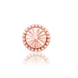 Side profile of Kaya in rose gold – smooth edges and engraved surface