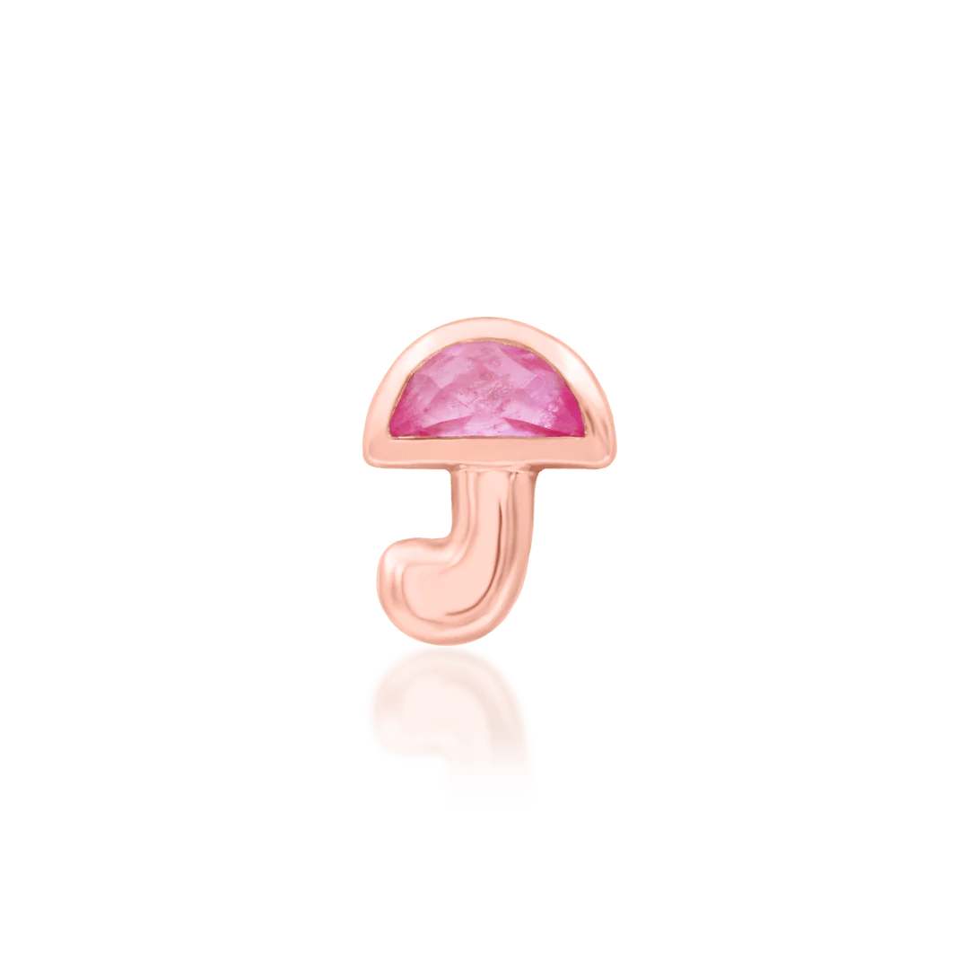 Side profile of Kinoko in rose gold – polished shape and curved structure