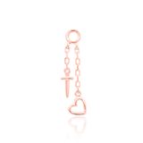 Side View of Dangling Heart and Dagger Charm – Minimal Background