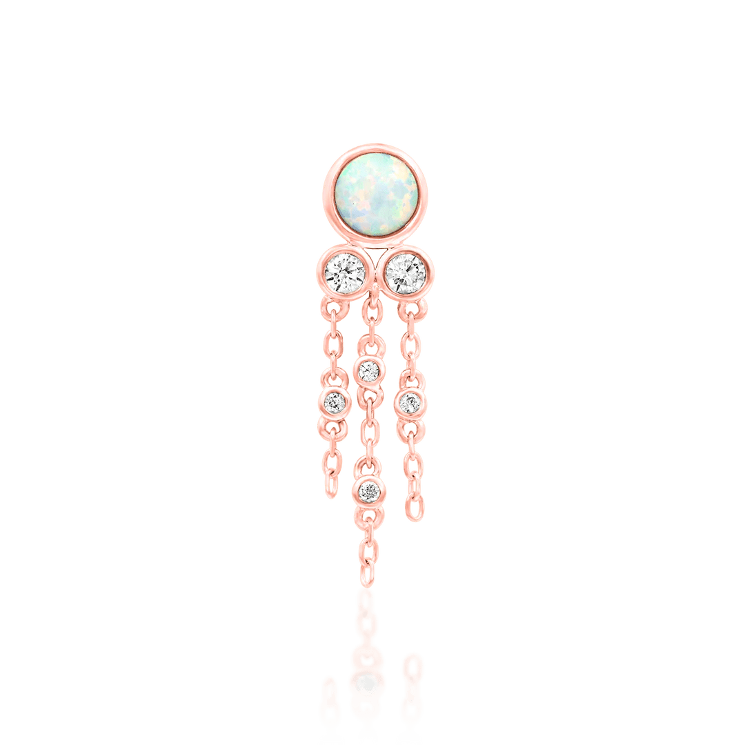 Maeve Chains Styled in Conch Piercing with Coordinated Jewelry