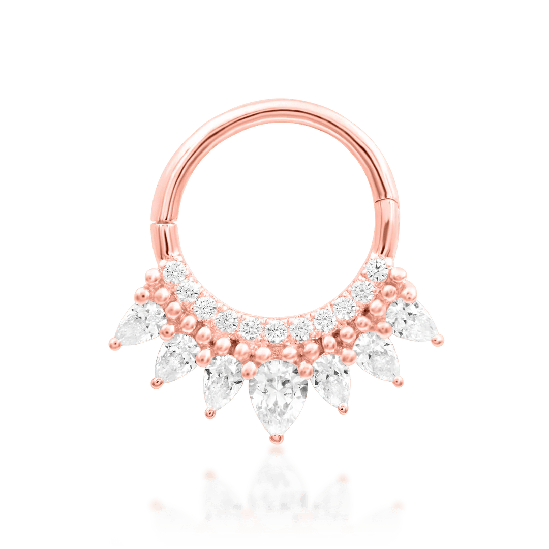 Cubic Zirconia-studded piercing charm in gold