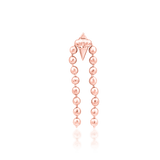 Side profile of Malia in rose gold – slim base with flowing gold chain