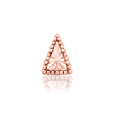 Side profile of Mila in rose gold – sleek modern triangle form