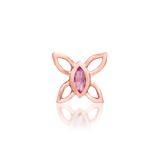 Side profile of Navhvi end in rose gold – light, elegant butterfly form