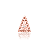 Side profile of Nina in rose gold – clean geometry and soft gold shine