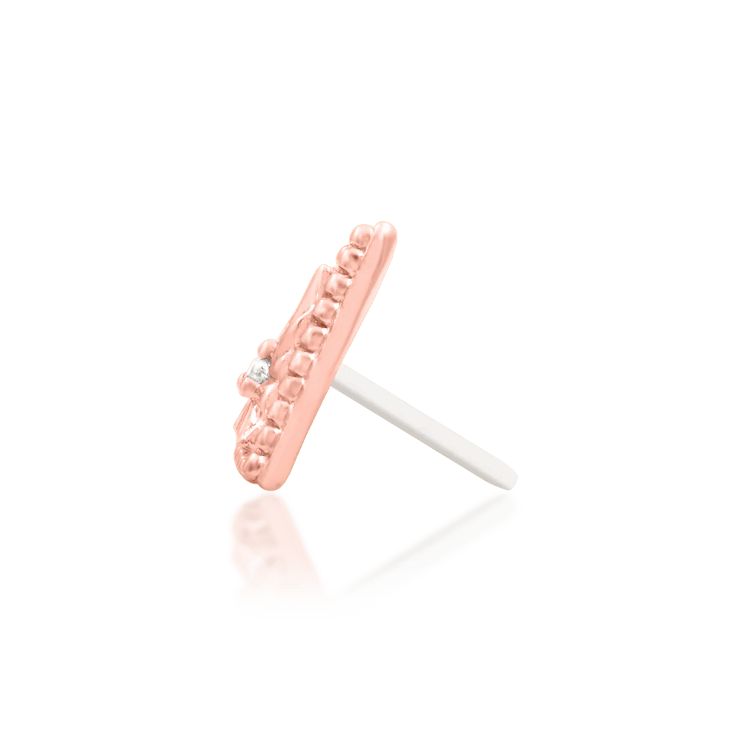 Model wearing Nina CZ Triangle End in Tragus Piercing