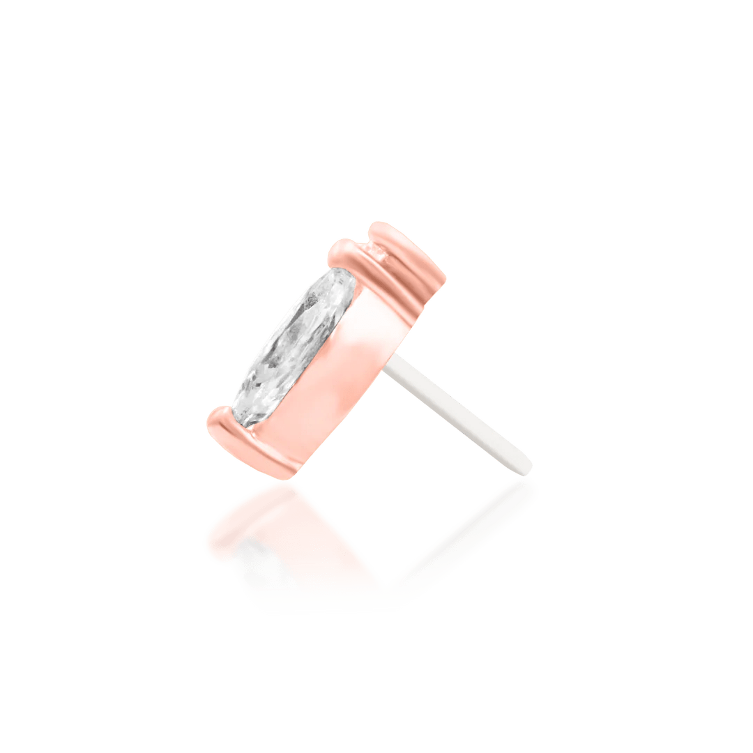 Side View of Orla Gold End Showing Aligned Stone Taper
