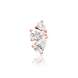 Macro shot of Padma end – lotus petal-inspired cubic zirconia trio