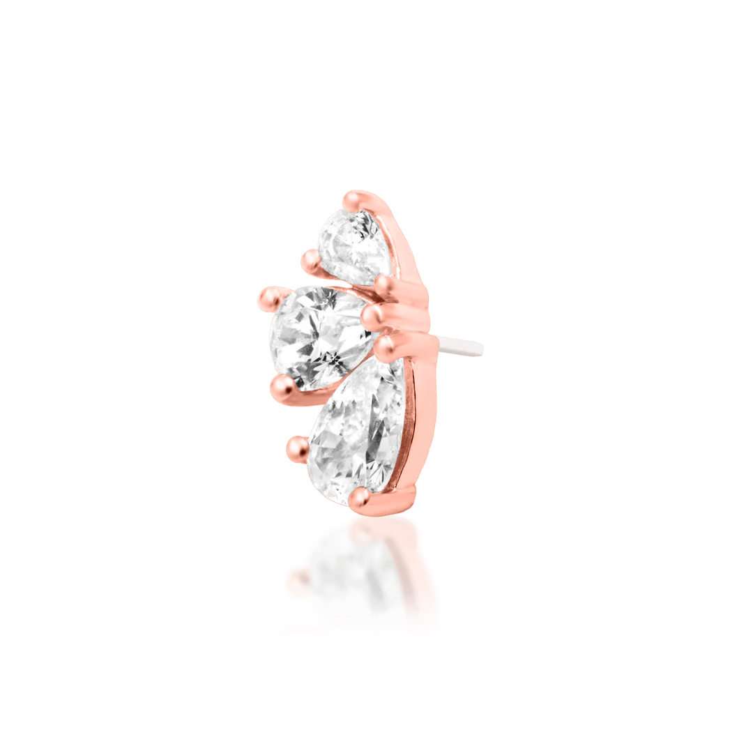 Padma End in 14K Rose Gold – Lotus-Inspired Silhouette Close-Up