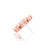 Padma 14K Gold Decorative End with Three Pear-Cut CZs – Front View