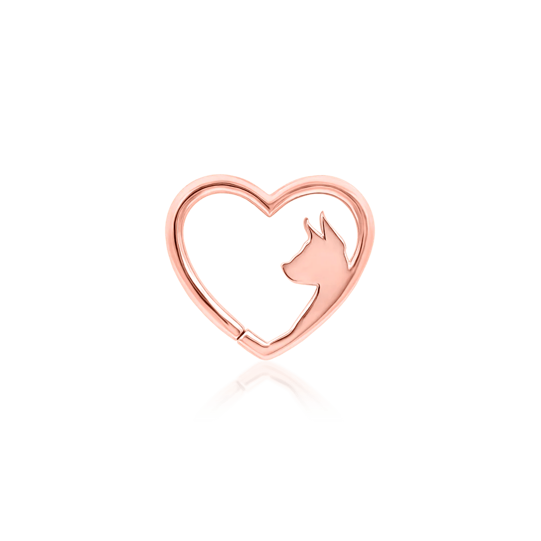 Side Angle Showing Contour and Shape of Puppy Love Ring