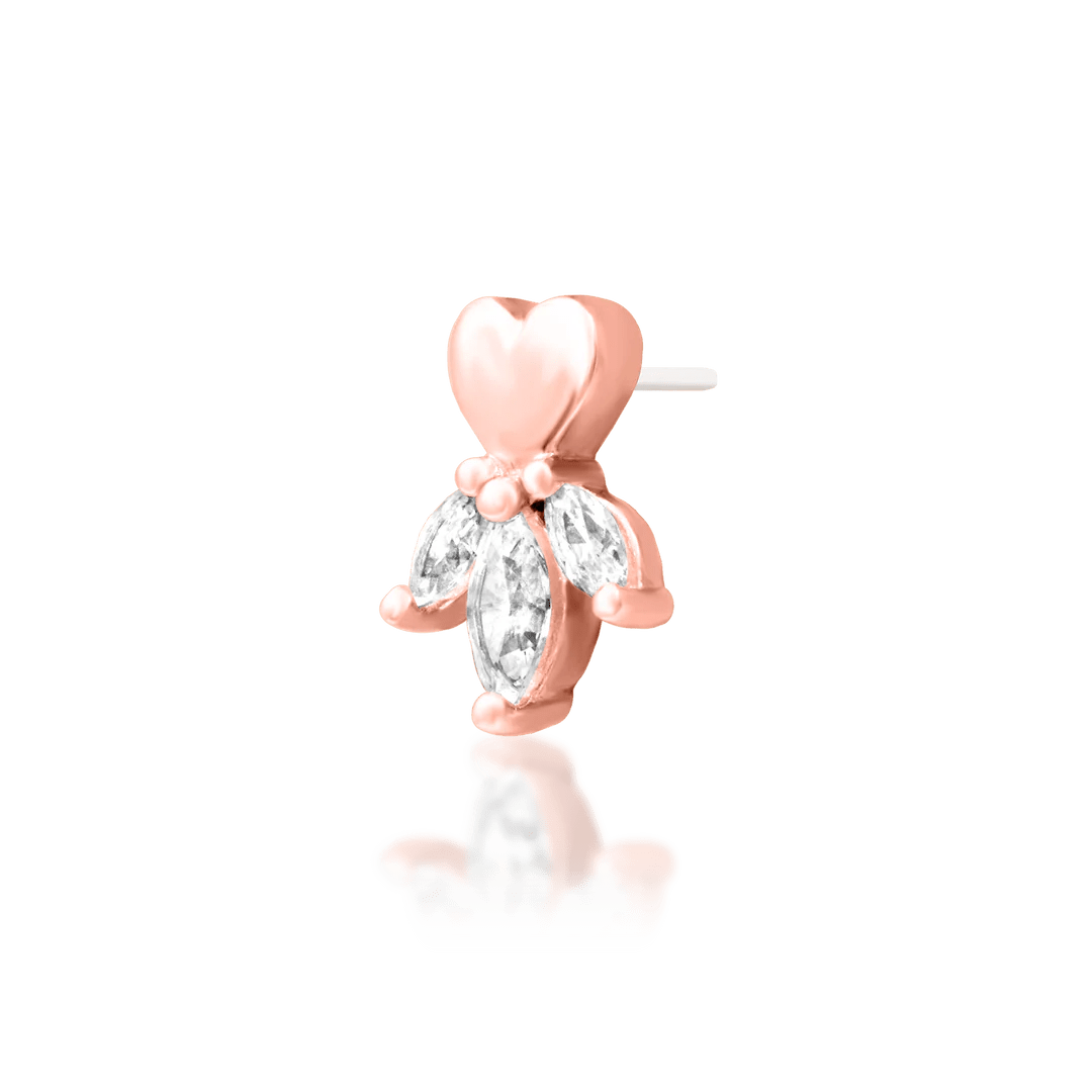 Styled photo of Revive worn in flat piercing – romantic CZ detail