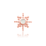 Side profile of Ruth in rose gold – beaded edge and luminous stone