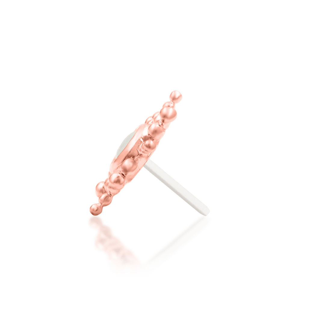 Close-Up of Ruth Showing Beaded Frame and Soft Glow