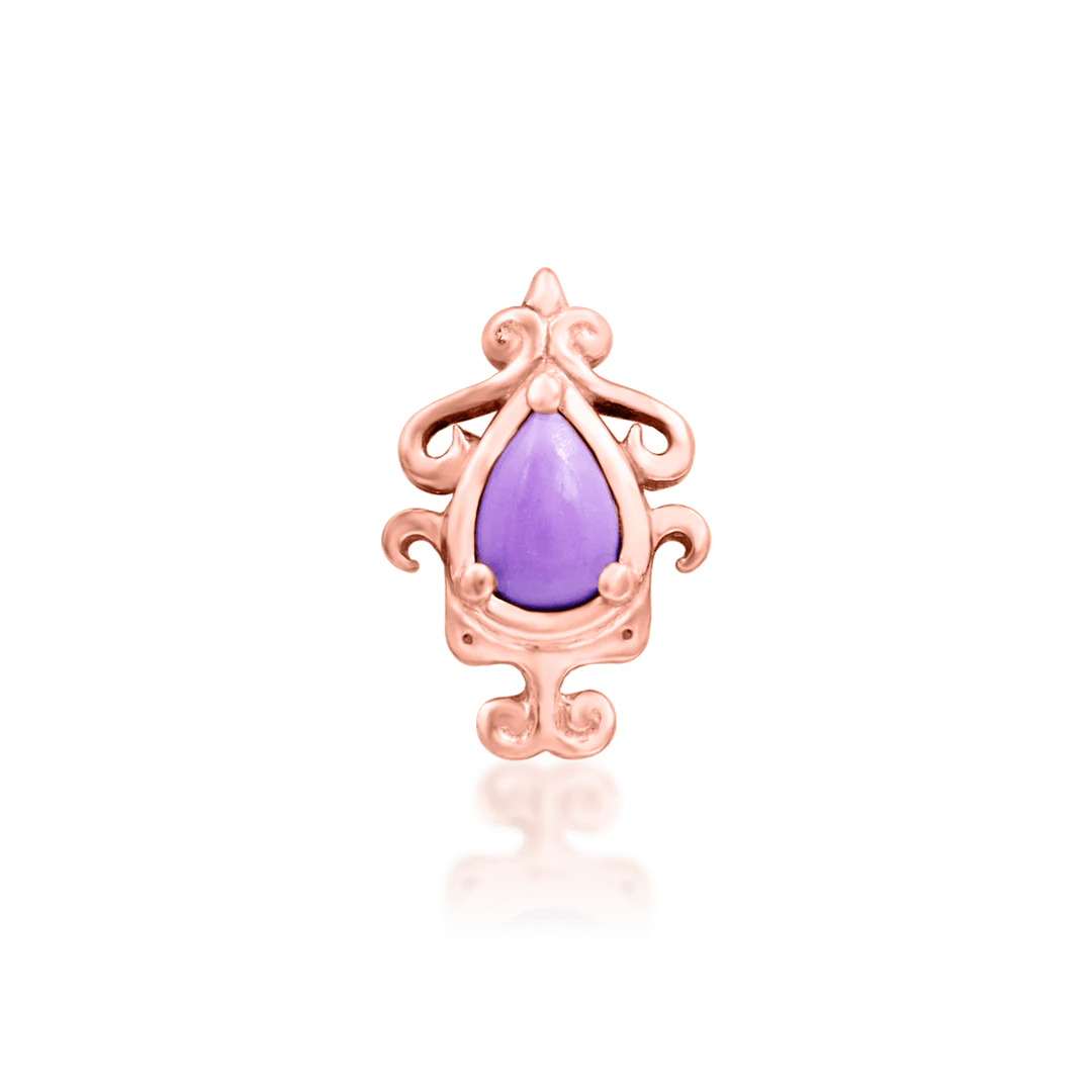 Savene End in Rose Gold with Purple Turquoise – Studio Display