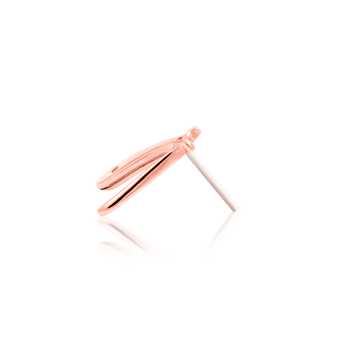 STRAIGHT RAZOR 14K GOLD  - THREADLESS END piercing-zone.com