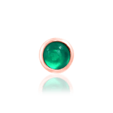 Verity Emerald Threadless End in Yellow Gold – Side Profile