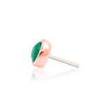 Close-Up of Verity Emerald End – Green Cabochon in Polished Bezel